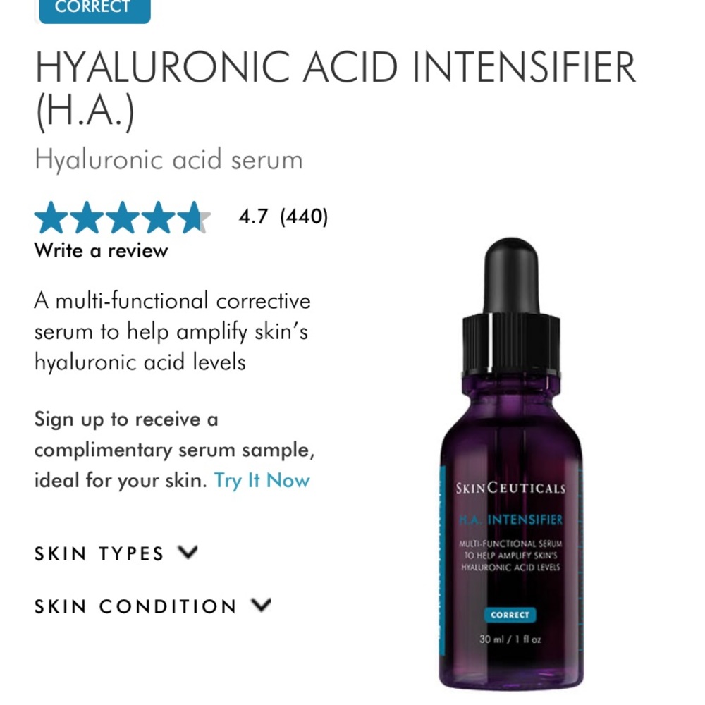 Skinceuticals Hylauronic Acid intensifier
